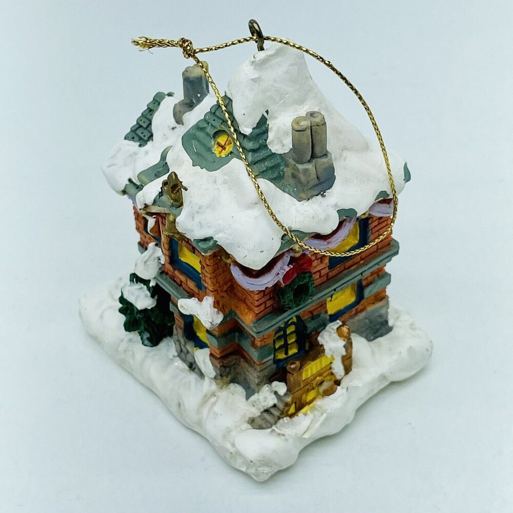 Vintage Christmas Ornament Snowy Cottage House With Trees Christmas Village - Picture 7 of 15